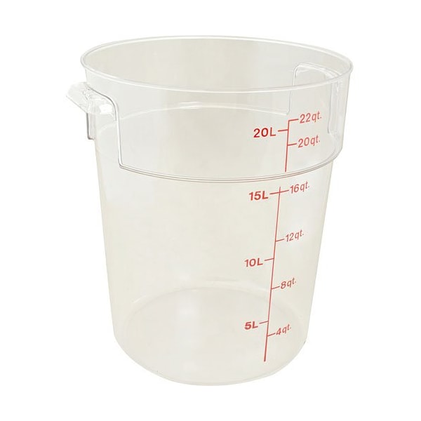 Container , 12-1/8"Rd, 22 Qt, Clr